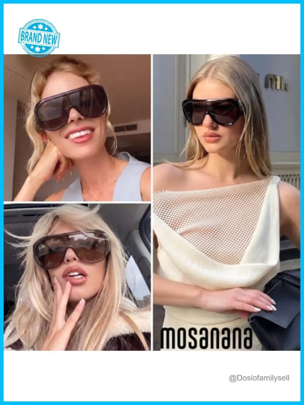 Oversized Shield Sunglasses for Women UV400 Protection Y2K Chunky Frame